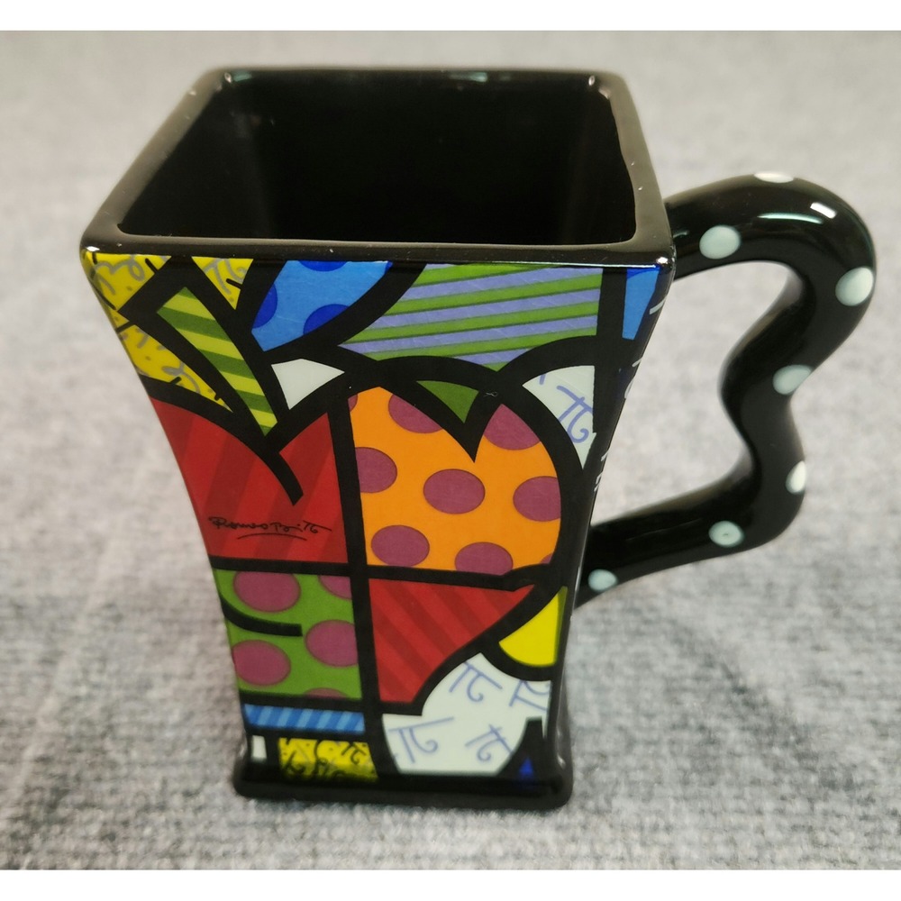Britto Coffee Mug Unisex OS 14072 Multicolor Pop Art Heart Square Giftcraft GOOD